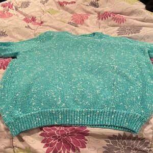 Handmade women’s cotton short sleeved sweater